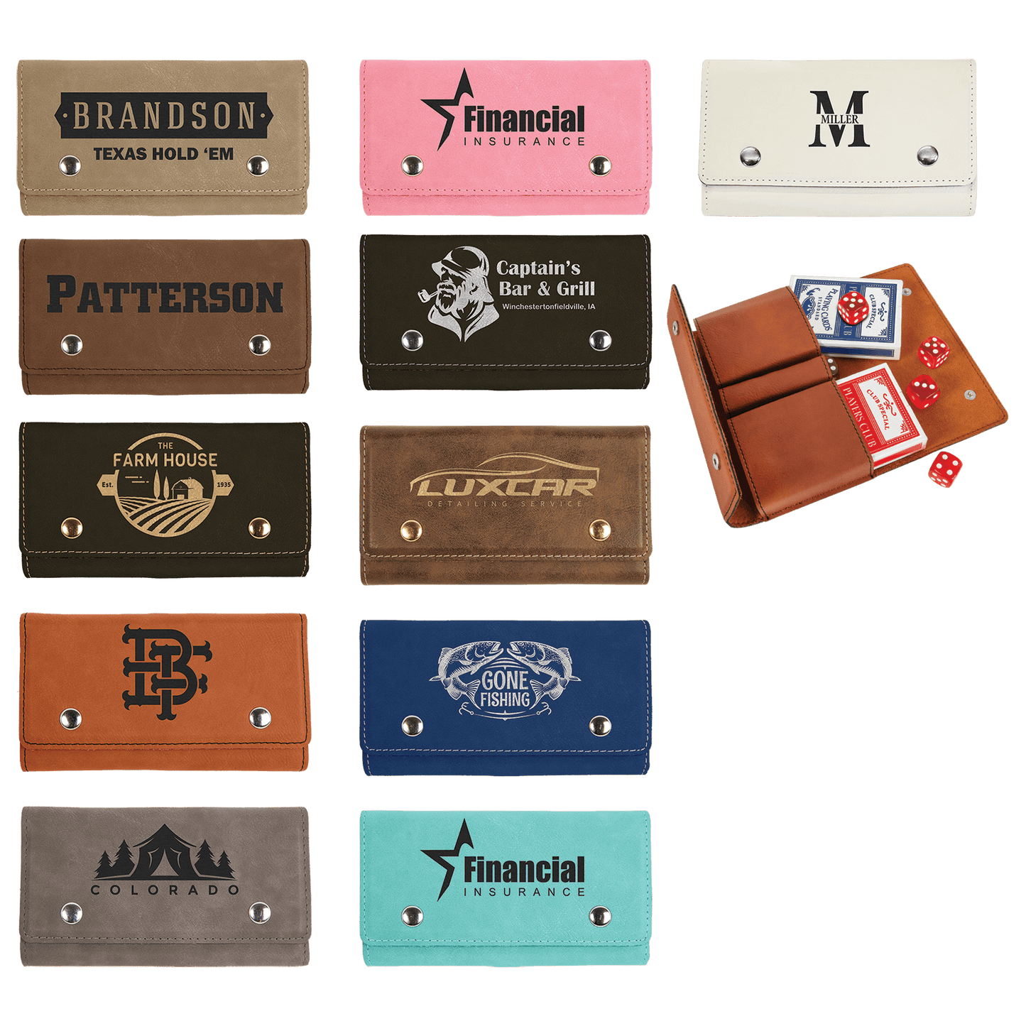 Leather Card & Dice Set