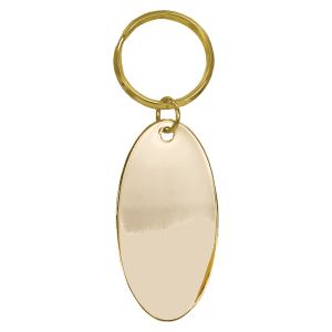 Gold Oval Brass Keychain