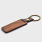 Wood Keychain with Faux Leather Strap